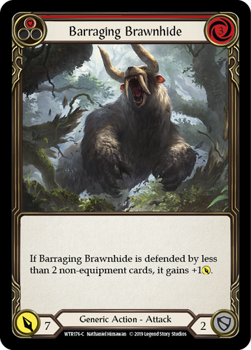 Barraging Brawnhide (Red) [WTR176-C] Alpha Print Rainbow Foil - Duel Kingdom