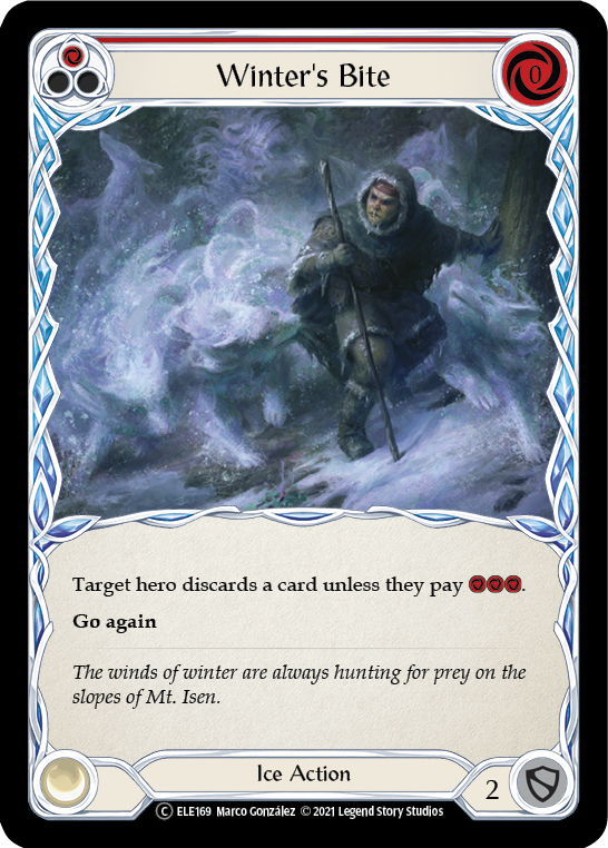 Winter's Bite (Red) [U-ELE169] Unlimited Rainbow Foil - Duel Kingdom