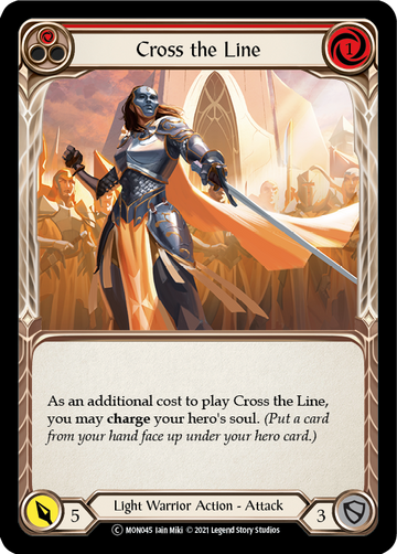 Cross the Line (Red) (Rainbow Foil) [U-MON045-RF] Unlimited Rainbow Foil - Duel Kingdom