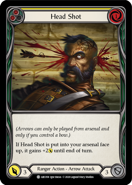 Head Shot (Yellow) [ARC058] Unlimited Rainbow Foil - Duel Kingdom