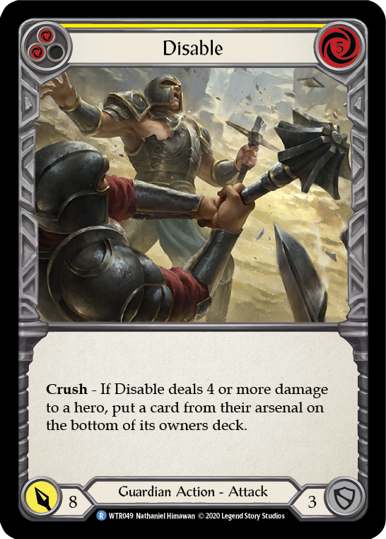 Disable (Yellow) [WTR049] Unlimited Rainbow Foil - Duel Kingdom