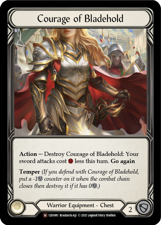 Courage of Bladehold (Rainbow Foil) [CRU081-RF] Unlimited Rainbow Foil - Duel Kingdom