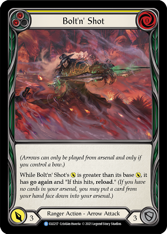 Bolt'n' Shot (Yellow) [ELE217] 1st Edition Rainbow Foil - Duel Kingdom