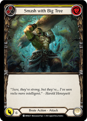 Smash with Big Tree (Yellow) (Rainbow Foil) [MON227-RF] 1st Edition Rainbow Foil - Duel Kingdom