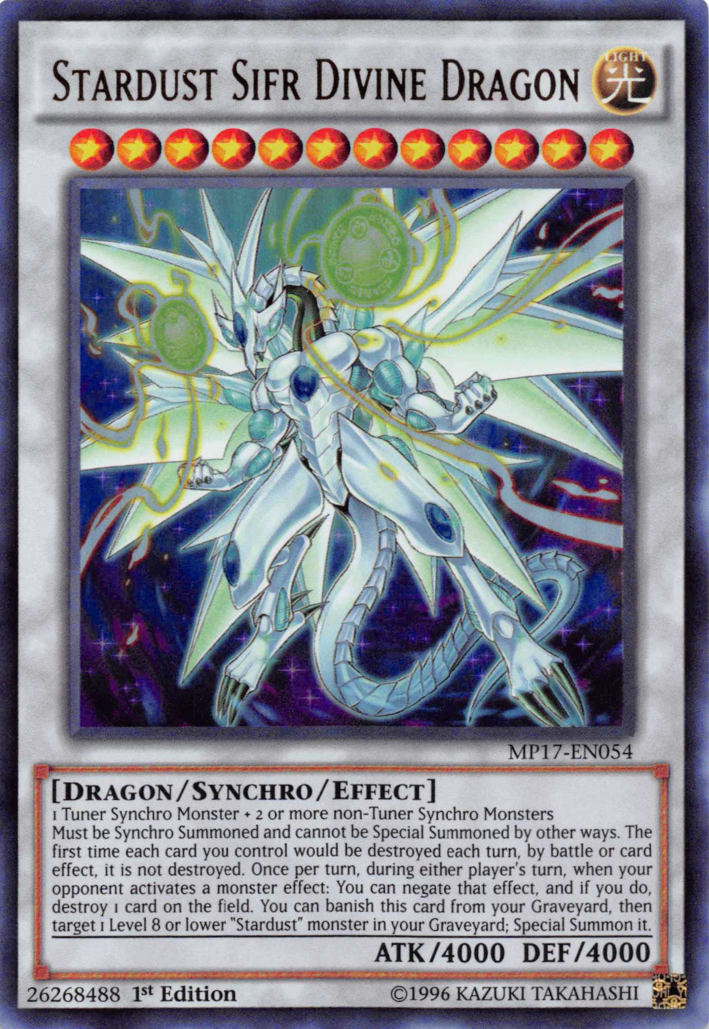 Stardust Sifr Divine Dragon [MP17-EN054] Ultra Rare