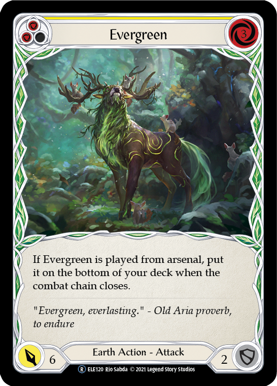 Evergreen (Yellow) [U-ELE120] Unlimited Rainbow Foil - Duel Kingdom