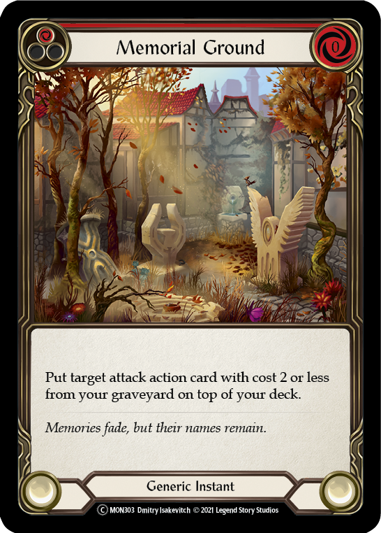 Memorial Ground (Red) (Rainbow Foil) [U-MON303-RF] Unlimited Rainbow Foil - Duel Kingdom