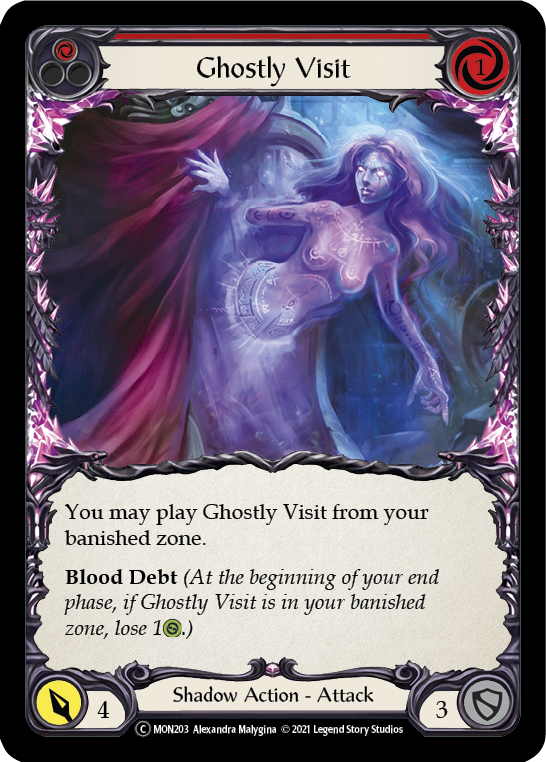Ghostly Visit (Red) (Rainbow Foil) [U-MON203-RF] Unlimited Rainbow Foil - Duel Kingdom