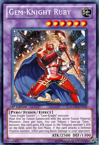 Gem-Knight Ruby [HA05-EN019] Secret Rare - Duel Kingdom