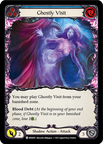 Ghostly Visit (Blue) (Rainbow Foil) [MON205-RF] 1st Edition Rainbow Foil - Duel Kingdom