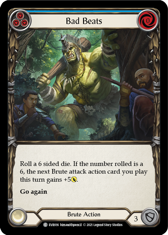 Bad Beats (Blue) [EVR016] 1st Edition Rainbow Foil - Duel Kingdom