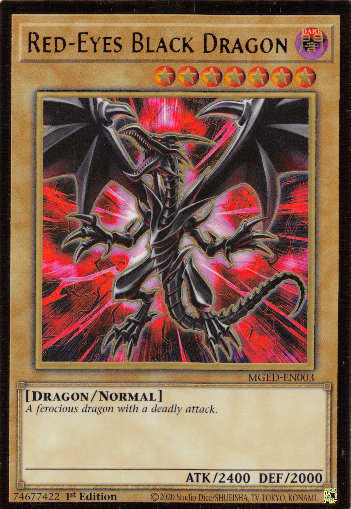 Red-Eyes Black Dragon (Alternate Art) [MGED-EN003] Gold Rare - Duel Kingdom