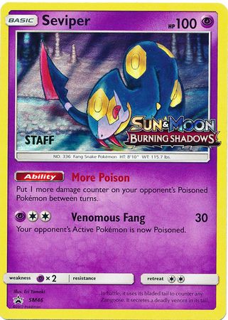 Seviper (SM46) (Staff Prerelease Promo) [Sun & Moon: Black Star Promos] - Duel Kingdom