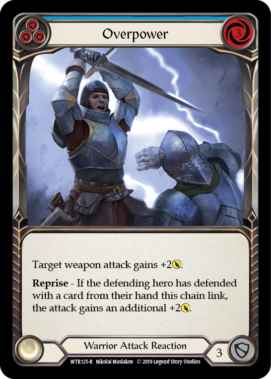 Overpower (Blue) [WTR125-R] Alpha Print Rainbow Foil - Duel Kingdom