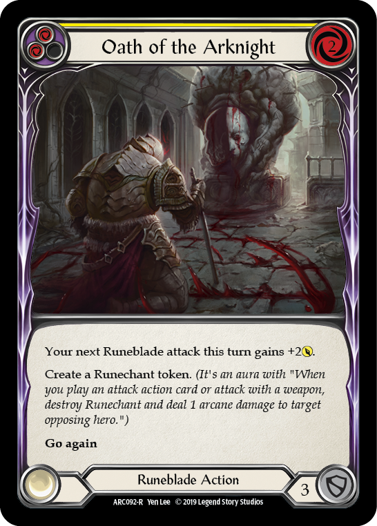 Oath of the Arknight (Yellow) [ARC092-R] 1st Edition Normal - Duel Kingdom