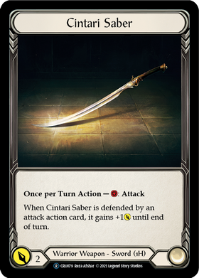 Cintari Saber (Rainbow Foil) [CRU079-RF] Unlimited Rainbow Foil - Duel Kingdom