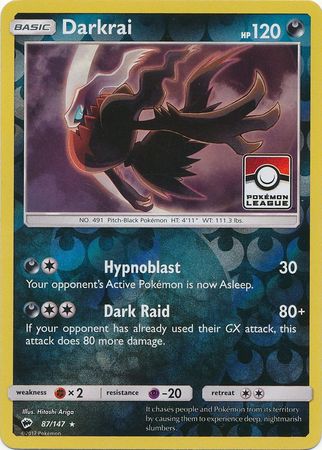 Darkrai (87/147) (League Promo) [Sun & Moon: Burning Shadows] - Duel Kingdom