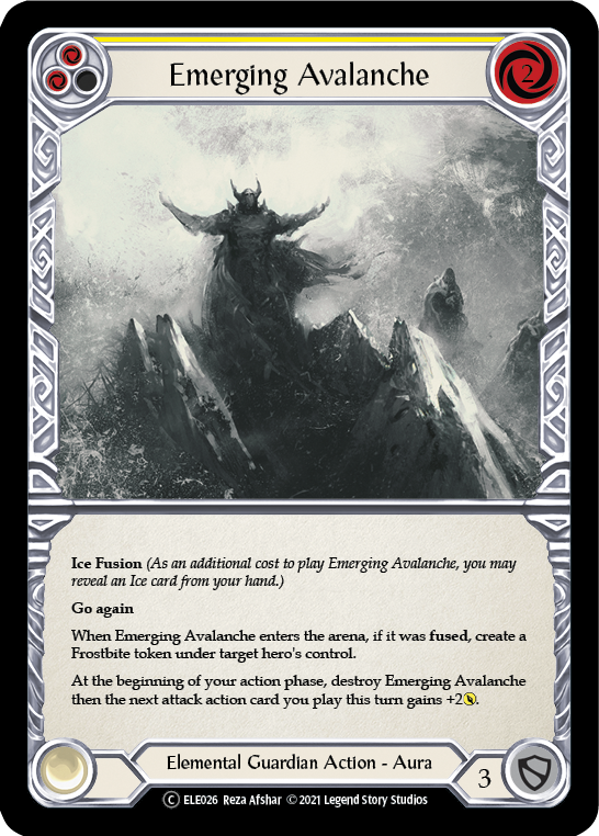 Emerging Avalanche (Yellow) [U-ELE026] Unlimited Rainbow Foil - Duel Kingdom