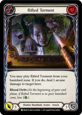 Rifted Torment (Yellow) (Rainbow Foil) [MON178-RF] 1st Edition Rainbow Foil - Duel Kingdom
