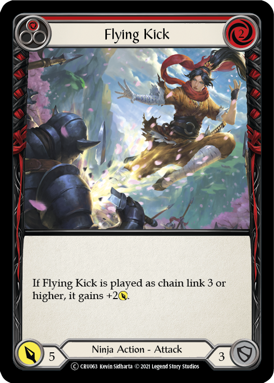Flying Kick (Red) (Rainbow Foil) [CRU063-RF] Unlimited Rainbow Foil - Duel Kingdom