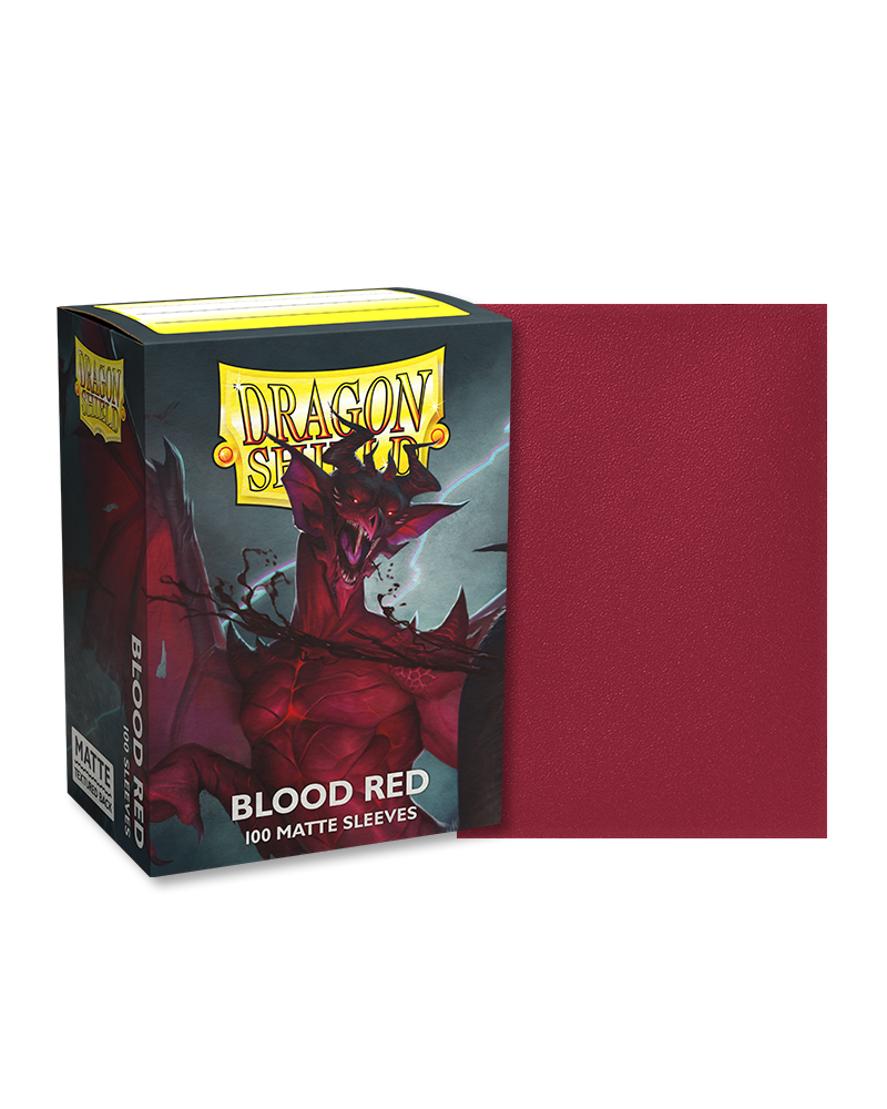 100ct Blood Red Dragon Shield Matte Sleeves