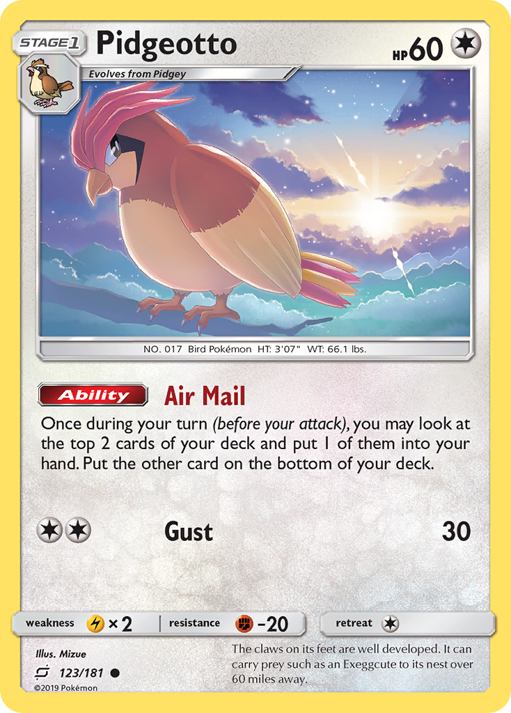 Pidgeotto (123/181) [Sun & Moon: Team Up] - Duel Kingdom