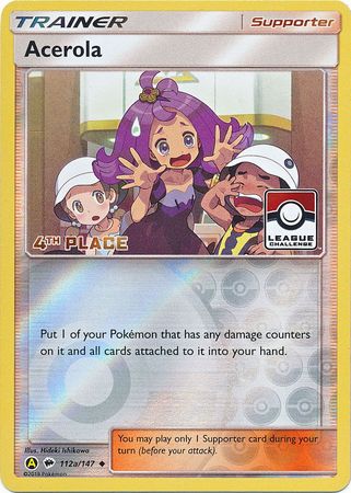 Acerola (112a/147) (League Promo 4th Place) [Sun & Moon: Burning Shadows] - Duel Kingdom