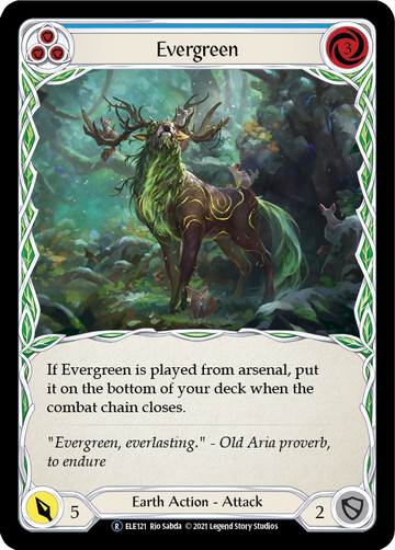 Evergreen (Blue) [U-ELE121] Unlimited Rainbow Foil - Duel Kingdom