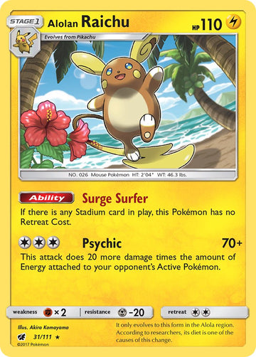 Alolan Raichu (031/111) (Theme Deck Exclusive) [Sun & Moon: Crimson Invasion]