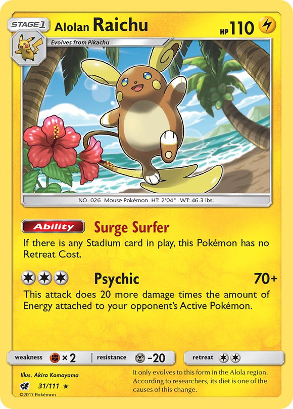Alolan Raichu (031/111) (Theme Deck Exclusive) [Sun & Moon: Crimson Invasion]