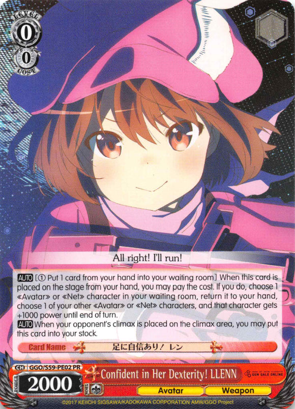 Confident in Her Dexterity! LLENN (GGO/S59-PE02 PR) (Promo) [Gun Gale Online]