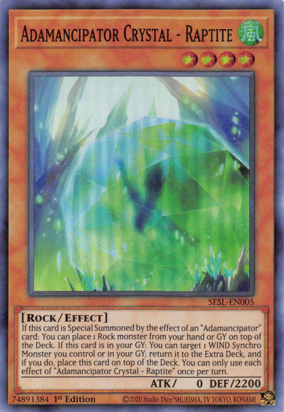 Adamancipator Crystal - Raptite [SESL-EN005] Super Rare